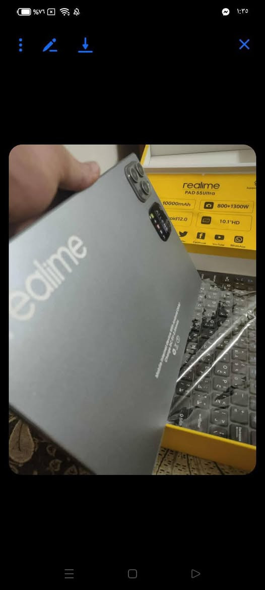 للبيع تابلت Realme PAD 55 Ultra
الحالة: نظيف جدا كامل بالكرتونة
المواصفات:
- شاشة 10.1 انش HD
- بطارية 10000mAh
- اندرويد 12
- يجي وياه كيبورد + ماوس + سبيكر + قلم + فقط شاحنة مشيوله.
السعر: [180 بي مجال ] 
المكان: الموصل
للتواصل: [***********]
