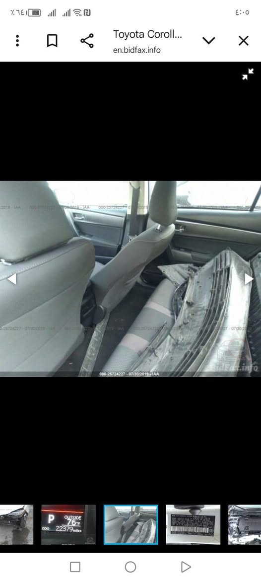 السلام عليكم ورحمة الله كورلا موديل 19
السعر 115قفل السونار مرفوق والحادث موجودة صورة والسيارة كدامك اقتنع واتصل كل كدامك 
***********
