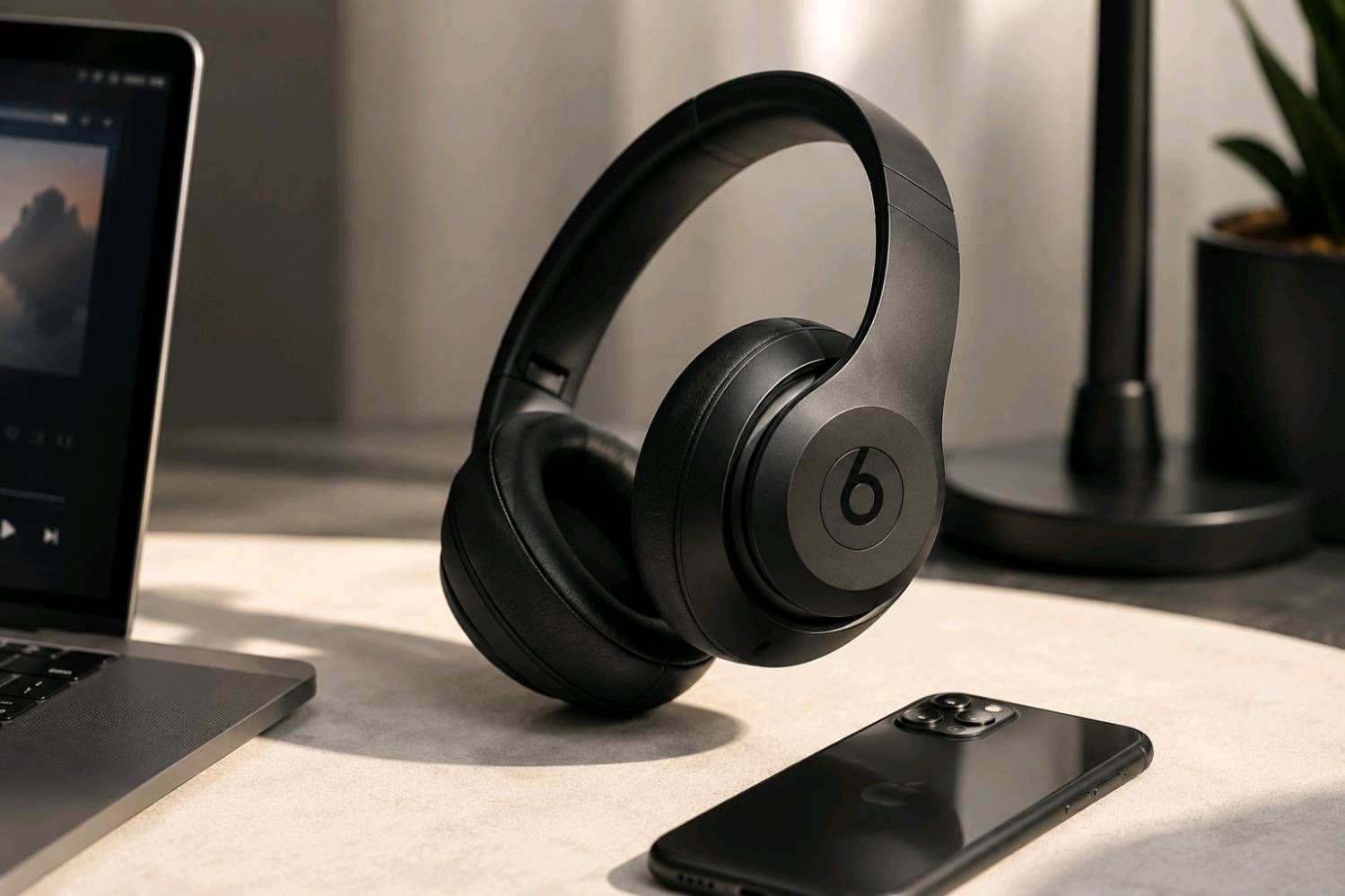 Beats Studio Pro – سماعات لاسلكية بإلغاء الضوضاء النشط

حوّل تجربة الاستماع إلى عالم من الصوت الغامر والدقة مع Beats Studio Pro

تصميم أنيق وأداء صوتي متقدم لمحبي الموسيقى والتقنية

نمط السماعة: فوق الأذن (Over‑Ear)

الاتصال اللاسلكي: Bluetooth Class 1، الإصدار 5.3

الاتصال السلكي: USB‑C يدعم Lossless Audio

مدخل سماعة تقليدي: 3.5 ملم

إلغاء الضوضاء: Active Noise Cancelling (ANC) قابل للتكيف

وضع الشفافية: يسمح بسماع الأصوات المحيطة دون نزع السماعة

الصوت المكاني: Spatial Audio مع تتبّع حركة الرأس (الأجهزة المدعومة)

مؤشر البطارية: مقياس مستوى وقود البطارية ومؤشر الشحن

يدعم الهاتف المحمول / MP3 / CD / الكمبيوتر الشخصي، وما إلى ذلك

شحن USB: DC5V IN

نسبة الإشارة إلى الضوضاء: 88 ديسيبل

مسافة الاتصال اللاسلكي: 10 أمتار

طاقة الخرج: 35 مللي واط

التردد اللاسلكي: 2.401-2.480 جيجاهرتز
محرك Beats Acoustic لتجربة صوتية استثنائية

إلغاء الضوضاء التكيفي لتقليل الضوضاء المحيطة بذكاء

ميكروفون للتحدث عن بعد أثناء المكالمات

ثلاثة أنماط صوتية مدمجة: Beats Signature، Entertainment، Conversation

تشغيل تلقائي/إيقاف تلقائي عند ارتداء أو نزع السماعة

واجهة سهلة الاستخدام وتحكم عبر الأزرار أو اللمس

يدعم Wi-Fi وBluetooth

يتوافق مع أجهزة iPhone وiPad