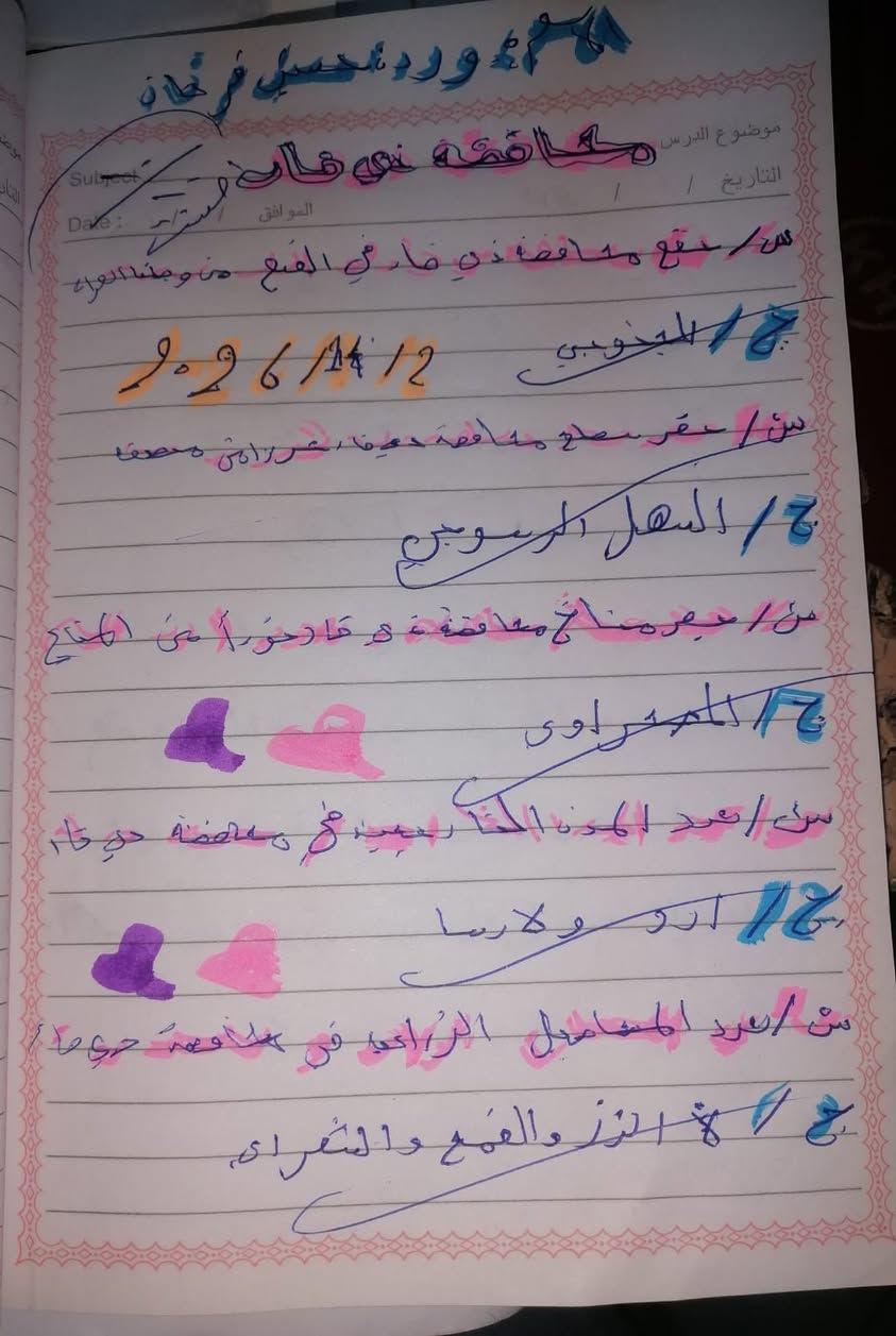 دروس واختبارات معهد الزعفرانيه نهايه الاربع شوارع شارع عبيد الفيتر الفرع السابع ***********
