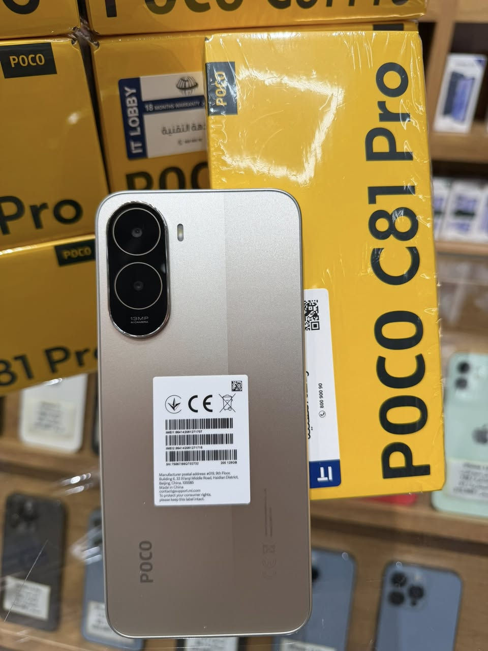 Poco C81 Pro وصل الان 👈

المواصفات 

- الشاشة : 6.9 بوصة - 120 هرتز - IPS LCD
- الذاكرة :  128 جيجابايت
- الرام : 4 جيجابايت
- الكاميرا : 13 + 0.8 ميجابكسل
- المعالج : Unisoc T7250
- البطارية : 6000 مللي أمبير - 15 واط

للطلب متوفر توصيل واتساب ***********

العنـــــوان 

واسط - كوت - المشروع - قرب ساحــه العامل 

أوقات الدوام من الساعه 8 صباحا إلى 11 مساء
