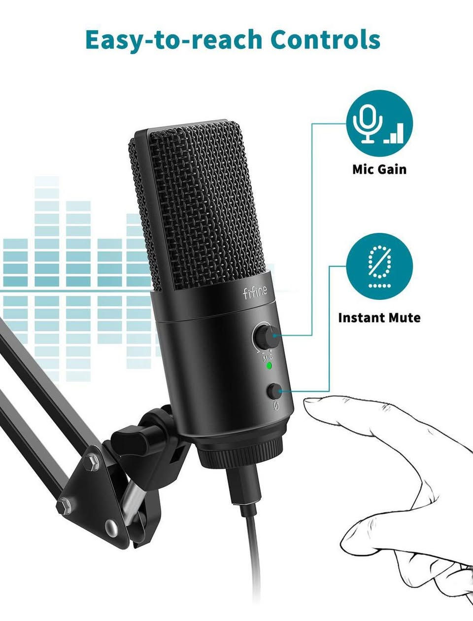 FIFINE USB Desktop PC Microphone with Pop Filter for Computer and Mac, Studio Condenser Mic with Gain Knob Mute Button Headphone Jack for Gaming Streaming Recording YouTube, Extra USB-C Plug-K683A

مايك من ففاين 
موديل : 683A
يحتوي على ستاند صغير موضح بالصور
يحتوي على فلتر 
يشتغل تايب سي + USB

🛑75 الف مع التوصيل🛑


**إذا كنت صاحب هذا الإعلان وتريد حذفه لأي سبب، رجاءا أرسل رسالة إلى الدعم الفني**
