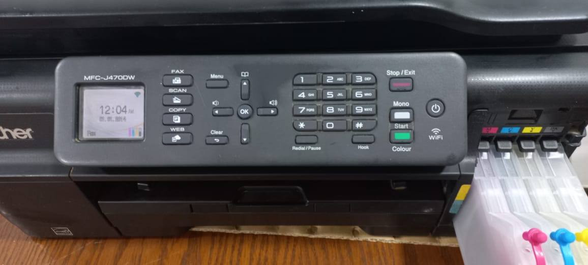 مواصفات تحتوي على واي فاي طباعه وجهين و سكنر و فيدر ابيض اسود واضح ملون غير واضح مديل  MFC_J470DWالسعر 60 الف المكان الدوره ميكانيك لا يوجد توصيل رقم ***********
