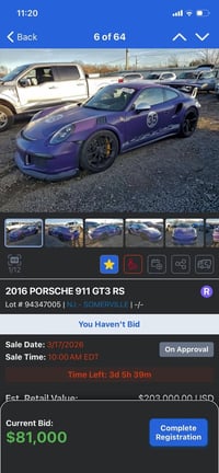 بورش 911 GT3 RS • ٢٠١٦ • ضرر جانبي