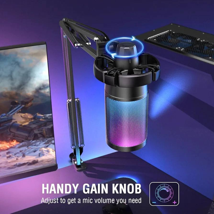 ميكرفون FIFINE AmpliGame A6T RGB USB Mic
- ميكروفون ألعاب متكامل التجهيزات. النسخة المجمّعة (Bundle) ترتقي بتجربتك في اللعب أكثر.
- حامل امتصاص الصدمات المثبّت مسبقًا يقلّل الاهتزازات، وفلتر البوب يمنع الأصوات الانفجارية.
- تقمّص شخصية اللاعب المحترف مع إضاءة RGB ثنائية اللون، وجودة صوت مرِحة بجهير عميق ونقاء واضح في الطبقات العالية.
- زر كتم باللمس خالٍ من الضوضاء، مع تنبيه صامت لافت للنظر عند إيقاف الصوت (انطفاء الإضاءة)، وتحكّم في مستوى الإدخال سهل الضبط.

للبيع مراسله الصفه ام الاتصال على ***********
و يوجد توصيل لجميع المحافظات الفلوجة, الأنبار
