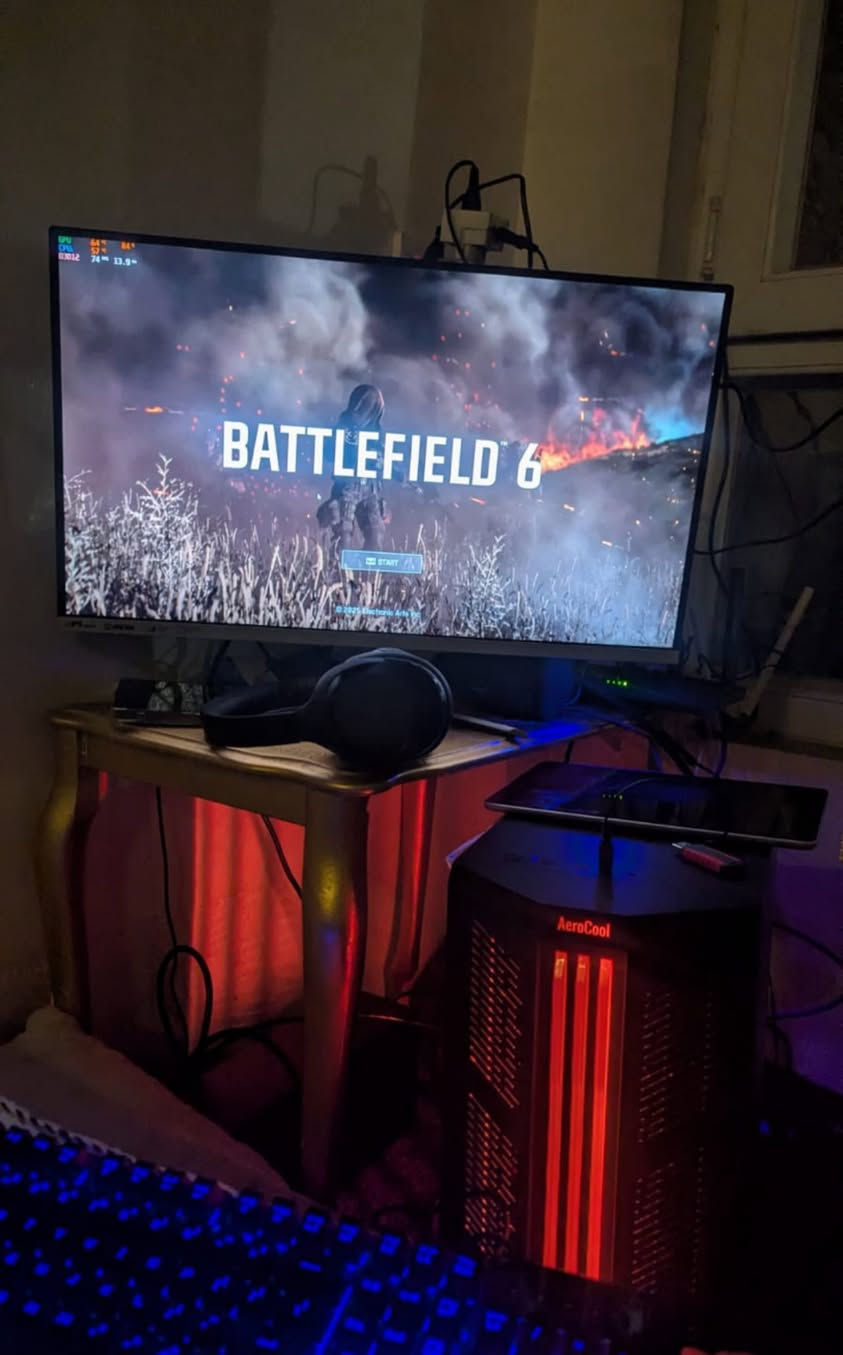 PC):
CASE - AeroCool Prime Mid-Tower (الصندوق)
• MB (اللوحة الأم): MSI H410M A-PRO
• CPU (المعالج): Intel® Core™ i5-10400F Processor
• GPU (كرت الشاشة): ZOTAC GAMING GeForce GTX 1650 SUPER Twin Fan 4GB
• RAM (الذاكرة العشوائية): LEXAR 16GB 2666 (8X2)
• PSU (مزود الطاقة): AeroCool Cylon RGB 500W Standard 80+
• FAN CPU (مبرد المعالج): INTEL
• HDD (القرص الصلب): Toshiba 1TB 7200
• SSD (قرص التخزين السريع): Laxer 120GB
السعر 450 الف قفل 
للتواصل خاص


**إذا كنت صاحب هذا الإعلان وتريد حذفه لأي سبب، رجاءا أرسل رسالة إلى الدعم الفني**