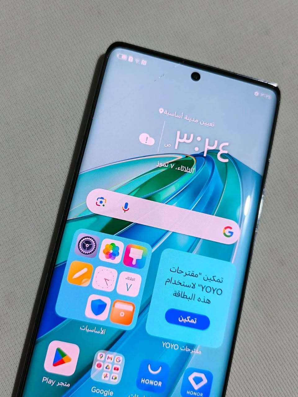 السلام عليكم 
هونرX9A 5G ذاكره 256 
مابي أي عطل مكفول من كلشي كله شغال 
نضيف شخط واحد مابي 
بدون ملحقات 
بي شخط بل شاشه مابين  
«مع ضمان سبوع أي عطل او خلل يسترجع«
(سعر 160 الف) يرهم مراوس شعدك مراوس تعال خاص
مكاني كربلاء 
هاتف ***********
