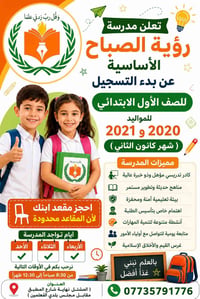 مدرسة رؤية الصباح الاساسية  📍 العنـــوان ( المشتــل نهايــة شــارع الم...