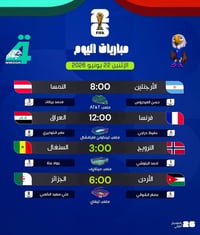 كأس العالم 2026 • مباريات اليوم • النمور الرابعة