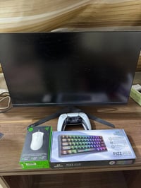 شاشهLG  FHD Ips  144 كيبورد + ماوس+جوستك بلي فايف  السعر ١٨٠ مدينه الص...