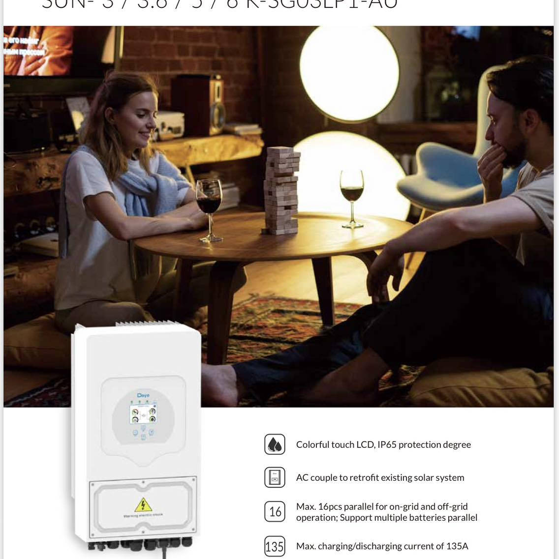 الموديلات المميزة اختصاصنا

Deye 5kW SG03/05
Deye 6kW SG03/05

اقوى موديلات داي الاساسية ذات المبدد الحراري الكبير 

احجام ٥ و ٦ كيلو واط
الكود SG03 و SG05

هذه الموديلات تعتبر الاقوى والاكثر تحملا لدرجات الحرارة والاعلى كفاءة في التبادل الحراري والاقل اعطال


**إذا كنت صاحب هذا الإعلان وتريد حذفه لأي سبب، رجاءا أرسل رسالة إلى الدعم الفني**