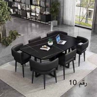 طاولة طعام • ٦ كراسي • سطح مرمر