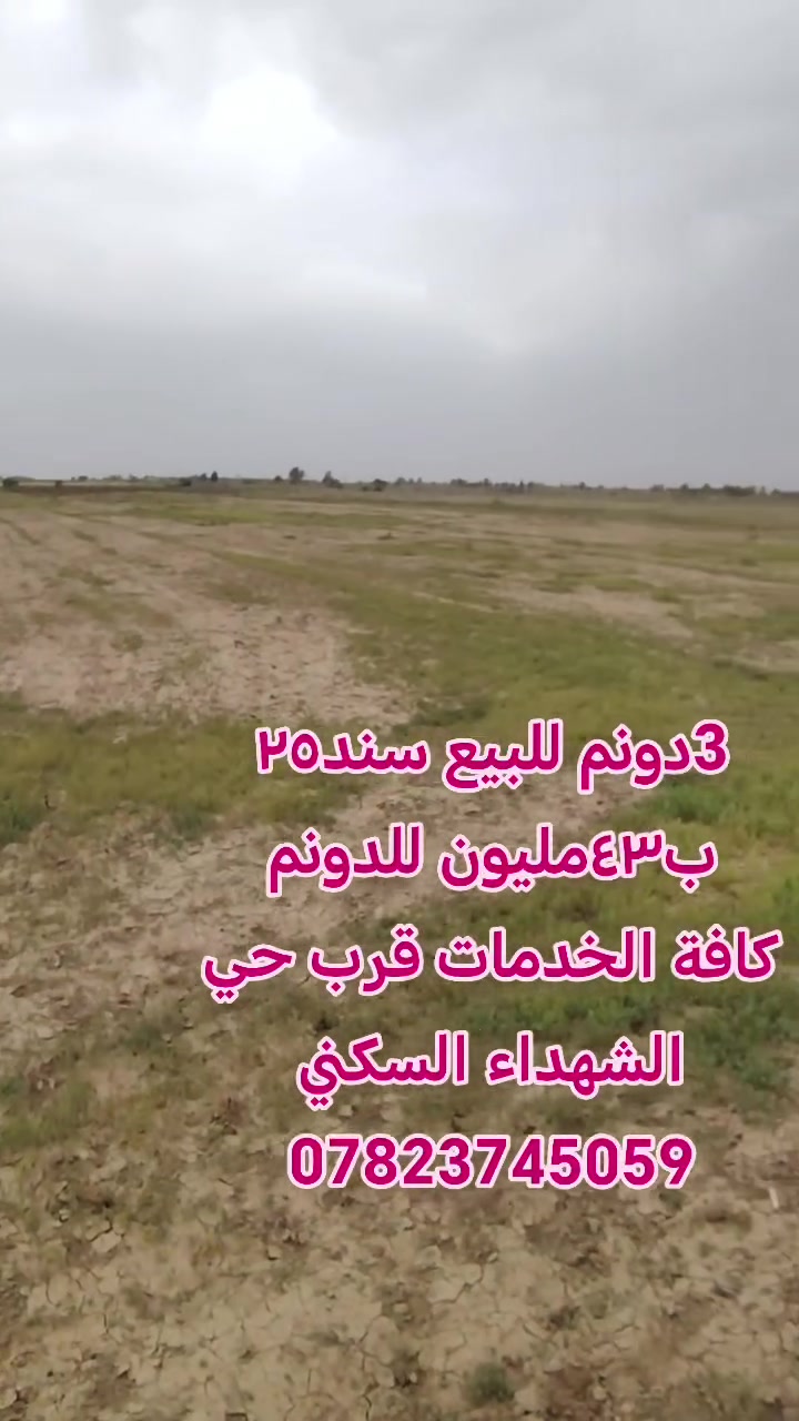 ارض زراعية للبيع مساحة 3دونم سند 25
خدمات كاملة وجه الأرض.
الموقع بغداد اليوسفية حي الشهداء يبعد عن السكن ٥ كيلو متر
استفسار
***********-***********
#نستقبل_كافة_العروض_بيع_شراء
