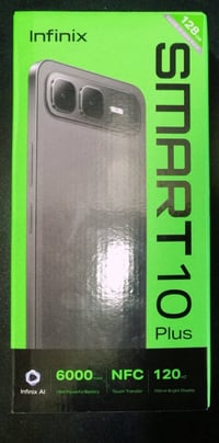 جهاز Infinix smart 10 plus  مساحة 128 رام 4 يشغل 120 هيرتز جهاز اخو ال...