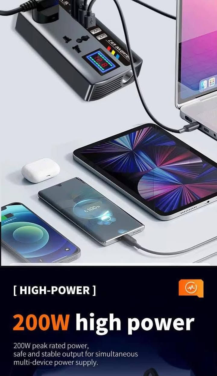 مع انفيرتر السيارة الجديد بقوة 200W، تقدر تشحن كل أجهزتك في نفس الوقت وبسرعة 🔥

💡 المميزات:-

✅ 9 منافذ إخراج لشحن عدة أجهزة في وقت واحد

✅ شحن سريع QC3.0 + Type-C مزدوج ⚡️

✅ شاشة رقمية ذكية تعرض الجهد لحظة بلحظة

✅ شريحة ذكية للحماية من الحرارة والجهد الزائد

✅ يناسب اللابتوب – الهاتف – الكاميرات – أجهزة العمل

✅ تصميم أنيق ومتين وسهل الاستخدام داخل السيارة 🚘

🔌 الطاقة: 220V / 200W
🎁 اعلى سعر ابيع وبالعافية


**إذا كنت صاحب هذا الإعلان وتريد حذفه لأي سبب، رجاءا أرسل رسالة إلى الدعم الفني**