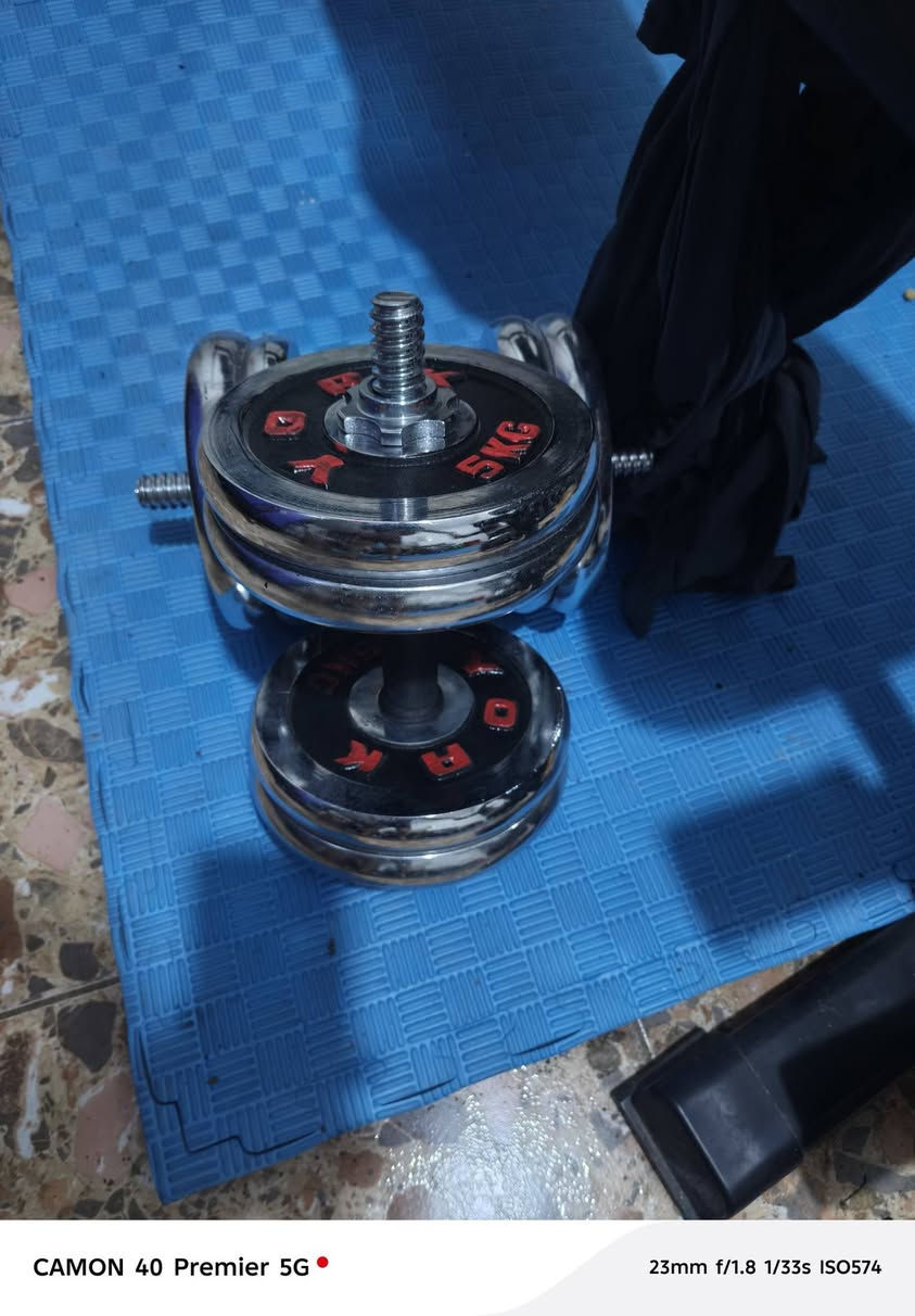 السلام عليكم
٤ اقرص وزن (١٠) كيلو للواحد 
٧ قراص وزن (٥) كيلو للواحد
سعر الكيلو - ٢٥٠٠ - 
شفت دمبلص عدد (٢) سعر - ١٠ الف -
شفت بنج طول ١٣٠ سم سعر - ٢٥ الف -
مصطبه تمارين (بنج بريس، كيل سيقان امامي وخلفي، مثبت لتمارين المعدة) سعر - ١٠٠ الف -

الاسعار نهائيه (قفل) 
اذا تشتري كلشي اسويلك خصم مرتب
ماعندي توصيل 
مكان حي الجهاد 
تواصل ع خاص


**إذا كنت صاحب هذا الإعلان وتريد حذفه لأي سبب، رجاءا أرسل رسالة إلى الدعم الفني**