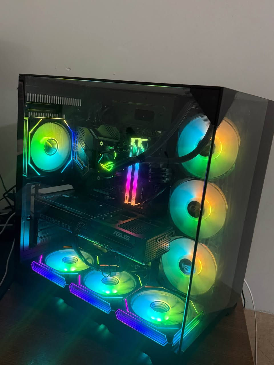 Pc gaming
Cpu i9 13900k
Mb Rog strx z790h
Ram Predator Vesta II DDR5 7200 MHz
Aio. Rog ryuo 360
psu 850w telmaltek platneom
Hard. 2x512ssd nvm gen4
*********** أربيل, العراق
