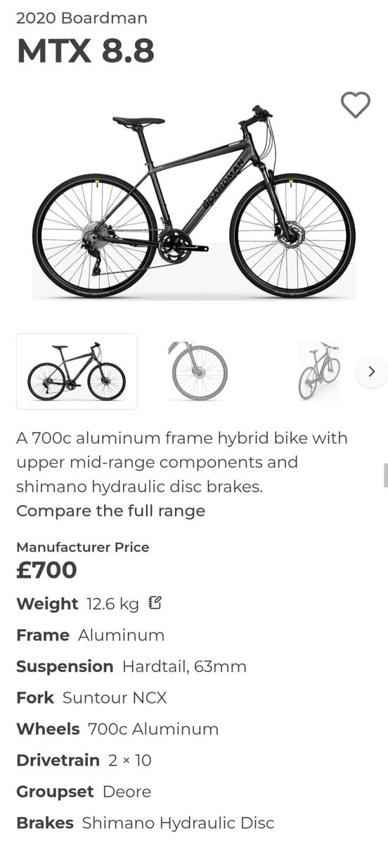 ماشاءالله ترحال بايك ❤️ نظافه %💯✔️
Boardman MTX 8.8 2020 🇬🇧
قياس فريم 54cm L
دبل هواء 👌
سيستم كامل شيمانو ديور 2 × 10
تايرات شوالبي ضد بنجري 💯

قريباً متاح خلال ١٥ إلى ٢٠ يومًا
من UK الى كوردستان/العراق 🇬🇧

شوفه صورة تفاصيل مواصفات
للحجز و سعر خاص او واتس اب  009647707695222


**إذا كنت صاحب هذا الإعلان وتريد حذفه لأي سبب، رجاءا أرسل رسالة إلى الدعم الفني**