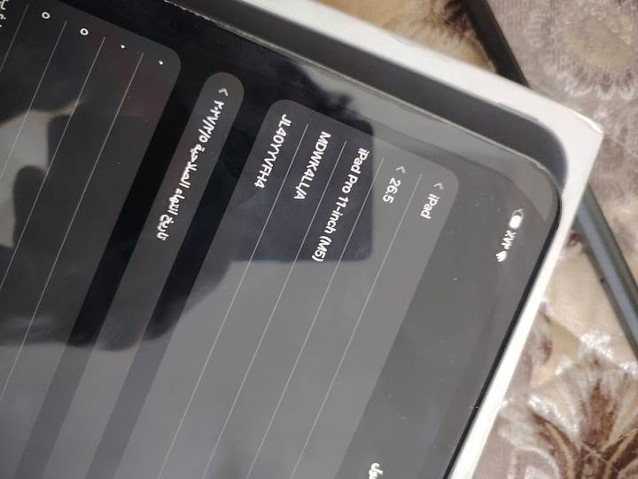 ايباد11برو معالجM5ذاكره 256 بطاريه 99 مشحون١٠٠ مره شخط مابي مكفول من كلشي ملحقات كارتون شاحنته الصليه وكفر ولزكه سعر 1150قفل من الخير مكاني بصره حي الصدقاء متواجد بس واتساب ***********
