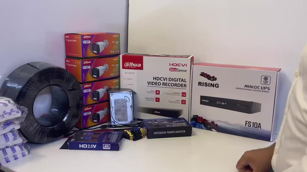 كلها علينا تجهيز ونقل وتنصيب باعلى المواصفات 
اعلى العروض وافضلها مع خاصة الذكاء الاصطناعي 

خاصة الذكاء الاصطناعي هي:-
1️⃣ - تصوير اي شخص يصلك قرب المكان بصورة خاصة صوت 
     وصورة ولقطة فديو ١٠ ثواني .
2️⃣-ممكن تحديد الأشخاص المخولين من قبل النظام بعد 
       ادخال بيانات من قبل المستخدم.
3️⃣-تفعيل إرسال صور الأشخاص على الهاتف.
4️⃣- حفظ صورة آخر شخص كان بالموقع قبل فقدان او 
         سرقة جهاز وإرسالها على الهاتف

منظومة دهوا تجميع باعلى المواصفات 
دقة 5 ميكا فول كلر صوت وصورة 

📌المواصفات
🔺اربع كاميرات دقة 5 ميكا فول كلر صوت وصورة دهوا اصلي
     لد ( تصوير ليلي نهاري ملون حتى بدون انارة)

 🔻ديفيار 4 جنل دقة 5 ميكا نوع دهوا يشغل كل انواع 
      الكاميرات ويدعم تسجيل الصوت مع تصوير الوجوه 
     والتعرف عليها بالذكاء الاصطناعي 

🔻هارد خزن اصلي 

🔺كيبل رولة 100م مسلح ونحاس ومقاوم كافة الظروف الجوية 

🔺جهاز يو بي اس نوع ليثيوم اصلي يشغل منظومة الكاميرات 
     مع منظومة الانترنت ٣ ساعات حقيقي ويعتبر جهاز حماية 
     ومنظم فولتية وتلغي كافة المحولات

🔻بوكسات عدد 4 خاصة بالكاميرات لحماية الفيش من 
     الرطوبة والعبث وتعطي شكل لائق للكاميرات

🔻فيش كامله خاصة بالكاميرات

🔺كيبل اج دي مسلح

🔻ممكن ربط المنظومة على الانترنت وتراقيب وانت باي 
     مكان بالعالم

🔺ضمان سنه حقيقي

🔴لمزيد من المعلومات مراسلتنا على الخاص او الاتصال على الرقم
***********
***********مهندس محمد
