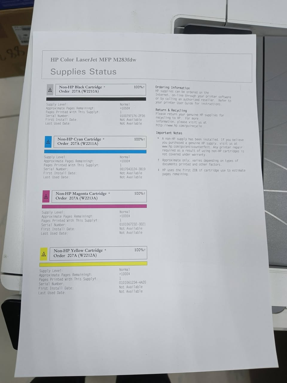 طابعة hp  موديل laser jet pro MFP M477 ليزري ملون مستعمل بحالة ممتازة سعر الحبر 65 الف تطبع 2000 نسخه نوع باودر سرعة الطباعة 28 ورقة بالدقيقة طباعة وجهين دوبلكس تحتوي Wifi يمكن ربطها على الموبايل وتابليت ولابتوب كما تحتوي على فيدر لطباعة الملازم ومجموعة اوراق بامر واحد ويمكن استخدامه في الارشفة الالكترونية اسكنر واستنساخ وطباعة مع وجود مداخل USB فلاش وشاشة ملون لسهولة الاستخدام سعر الطابعة 🚦 275 الف🚦مع كيبل كومبيوتر وكيبل كهرباء وقرص تعريف وسيت حبر جديد للطلب *********** /*********** يوجد توصيل لجميع المحافظات ملاحظة نسبة نظافة الجهاز 90 ٪ضمان تشغيل وفحص....
طابعة hp موديل laser jet pro MFP m283dw ليزرية ملون مستعمل بحالة ممتازة سعر الحبر 65 الف تطبع 2000 نسخه نوع باودر سرعة الطباعة 28 ورقة بالدقيقة طباعة وجهين دوبلكس تحتوي Wifi يمكن ربطها على الموبايل وتابليت ولابتوب كما تحتوي على فيدر لطباعة الملازم ومجموعة اوراق بامر واحد ويمكن استخدامه في الارشفة الالكترونية اسكنر واستنساخ وطباعة مع وجود مداخل USB فلاش وشاشة ملون لسهولة الاستخدام سعر الطابعة 🚦 250 الف🚦مع كيبل كومبيوتر وكيبل كهرباء وقرص تعريف وسيت حبر جديد للطلب *********** /*********** يوجد توصيل لجميع المحافظات ملاحظة نسبة نظافة الجهاز 90 ٪ضمان تشغيل وفحص....
#طابعتي
#الصفوة
