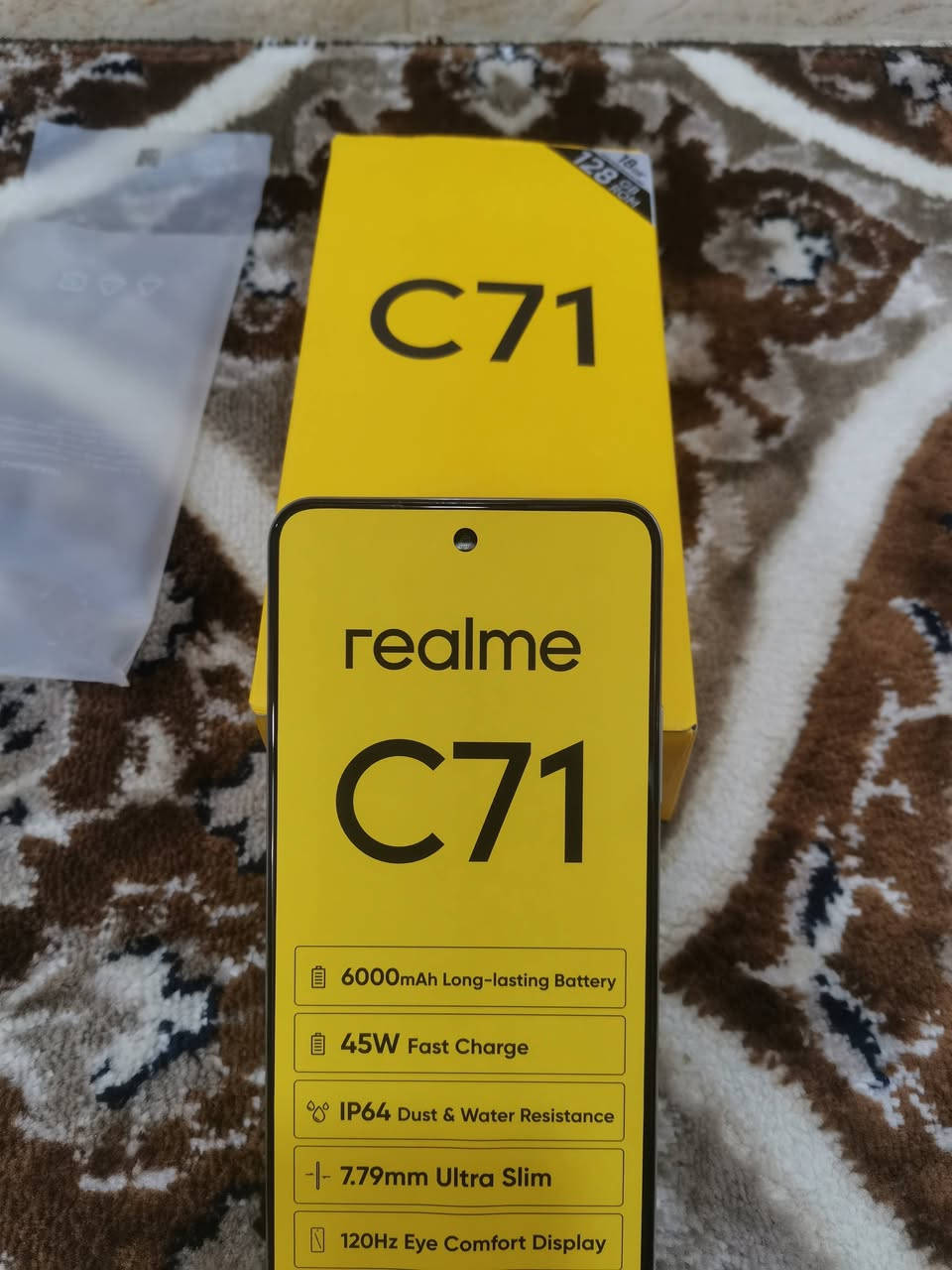 realme C71 للبيع
للبيع realme C71 ( مستعمل 16 يوم )

ذاكرة : 128GB عشوائي 18

بطارية : 6000 mAh

IP : 64 ضد الماء
شاشة: 120 Hz

كامل ملحقات شاحنة + كيبل + گفر شفاف

السعر : 170 بي مجال

رقمي : ***********

 العنوان : موصل، يارمجه الشرقية
