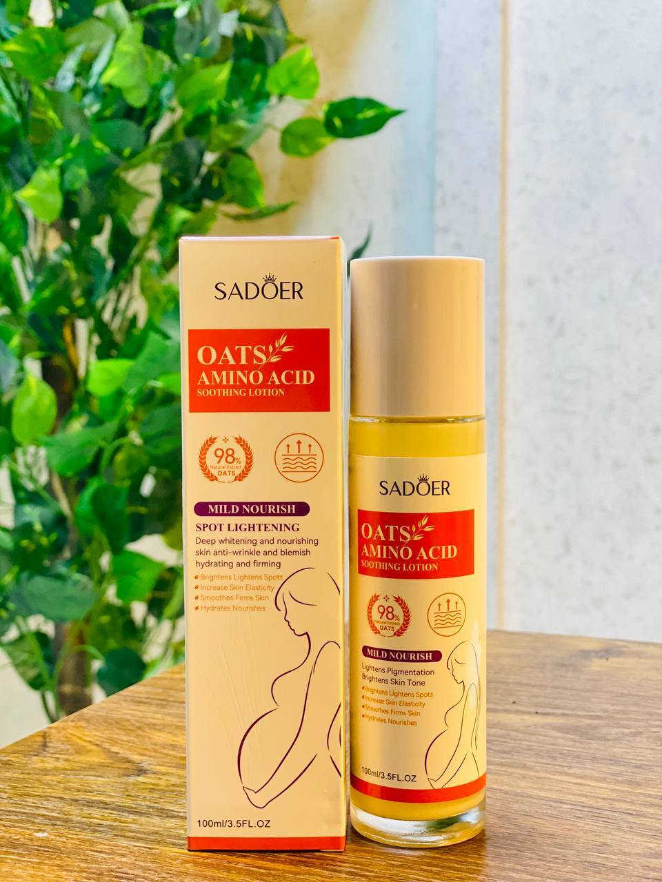 لوشن Sadoer Oats Amino Acid Soothing Lotion (لوشن سادور المهدئ بالأحماض الأمينية والشوفان). 

✅يحتوي على 98% من الأحماض الأمينية المشتقة من الشوفان. 

✅مصمم للترطيب اللطيف وتنعيم البشرة وشدها. 

✅آمن للاستخدام أثناء الحمل للمساعدة في تقليل ظهور علامات التمدد. 

✅يساعد على تبييض البشرة وترطيبها وتغذيتها.

الحجم 100ml


**إذا كنت صاحب هذا الإعلان وتريد حذفه لأي سبب، رجاءا أرسل رسالة إلى الدعم الفني**