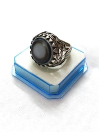 خاتم جزع اليماني • فضة 925 • قياس 22