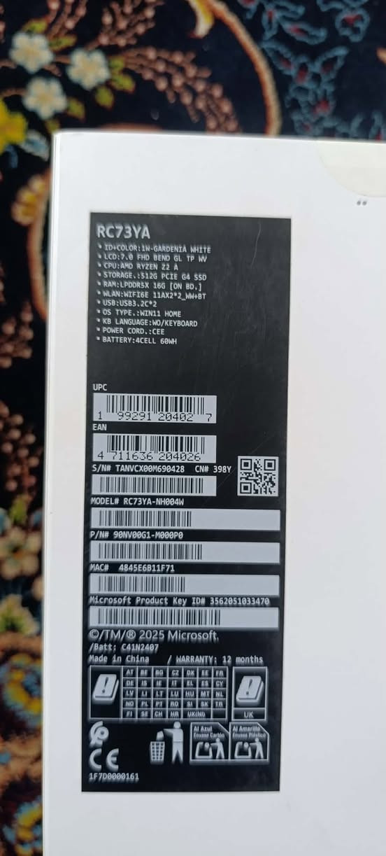 السلام عليكم اخوان عندي Asus ROG xbox ally نظافة 100% اخو الجديد بعده بفترة الضمان بعدله 8 اشهر حتى يخلص الضمان غراضة كلها كاملة المواصفات موجودة بالصور معالج Z2 A هارد 512 SSD الرام 16 مع اشتراك گيم باس شهرين ويا للبيع فقط السعر 750 الف وبي مجال بسيط ان شاء الله للاستفسار *********** // *********** مكاني بغداد
