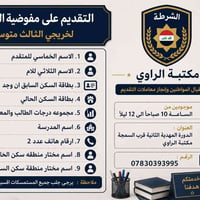 بدأت الاستعدادات للتقديم على مفوضية الشرطة لخريجي الثالث متوسط. أنجز م...
