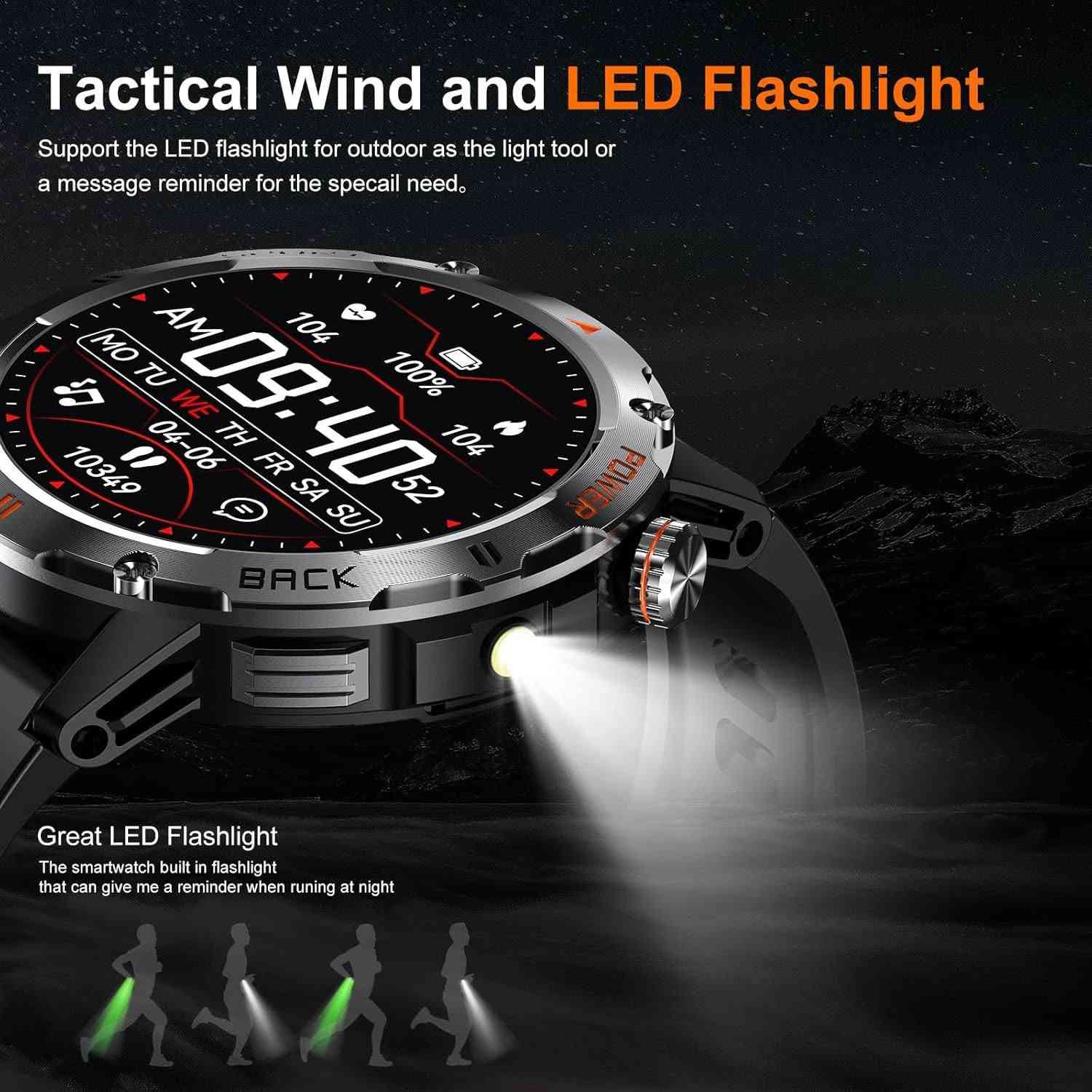ساعة سمارت رياضية عسكرية لد لايت جانبي مع سير سل ستيل اسود + سير ربر اسود .
1'52 Amoled
GPS + GPT
5ATM Waterproof 
120+ Sports modes
Six-Satellites Global Positioning 
بطارية ٦٠٠ مللي امبير / مقاومة للماء / مراقبة معدل ضربات القلب / مقياس تشبع الأوكسجين في الدم/ بوصلة / طقس / تتبع النوم / عداد خطوات/ مكالمات بلوتوث/ قياس السعرات الحرارية/ التحكم في الموسيقى والصور من خلال الساعة/ مساعد صوتي/ منبه / أكثر من ١٠٠ خلفية من خلال تطبيق الساعة .
السعر ٣٥ ألف مع التوصيل فقط بغداد .


**إذا كنت صاحب هذا الإعلان وتريد حذفه لأي سبب، رجاءا أرسل رسالة إلى الدعم الفني**