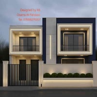 تصميم دار سكنية بمساحة بناء 100م² واجهة أنيقة بأسلوب المودرن  نحوّل رؤ...