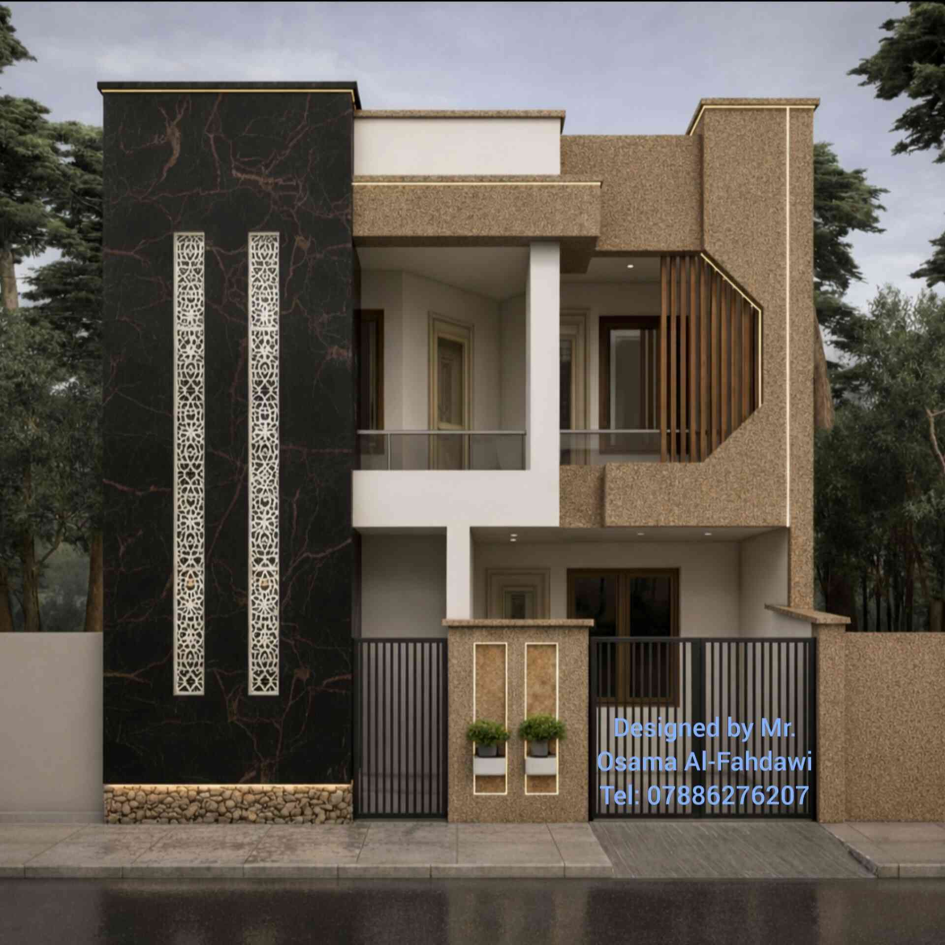 فخامة الـ Modern بمساحة 110م².. لمسة معمارية تليق بك 
​نحوّل مساحة أرضك إلى تحفة فنية بواجهة مودرن تجمع بين الجرأة والأناقة، لتتميز بدار تعكس ذوقك الرفيع واستثمارك الذكي.
​عن التصميم:
​واجهة مودرن: تناغم مثالي بين الرخام الداكن واللمسات العصرية مع توزيع إضاءة مدروس يمنح المنزل هيبة استثنائية ليلاً ونهاراً.
​استغلال ذكي: تصميم الواجهة يعطي إيحاءً بمساحة أكبر، مع دمج الخصوصية والجمال في آن واحد.
​ نصمم لك برؤية هندسية راقية، تهتم بأدق التفاصيل الخارجية لتجعل منزلك علامة فارقة في منطقتك.
​💻 خدماتنا أونلاين بالكامل: سهولة في التواصل، دقة في المواعيد، وإمكانية التعديل الفوري حتى نصل للنتيجة المثالية التي تطمح إليها.
​📲 للتفاصيل والاستفسار:
واتساب: ***********
المصمم: أسامة الفهداوي
​#تصميم_معماري #تصميم_واجهات #واجهات_مودرن #تصميم_عراقي #هندسة_معمارية #اكسبلور #ديكور_خارجي
​⚠️ تنبيه هام جداً بخصوص التنفيذ:
عزيزي المتابع، لضمان نجاح هذا التصميم على أرض الواقع، نود التأكيد على أن القياسات الدقيقة والنهائية محفوظة لدى المصمم
​إن أي محاولة للاجتهاد الشخصي بإضافة قياسات مجهولة أو تغيير الأبعاد قد تؤدي إلى أخطاء إنشائية ومعمارية فادحة (مثل ضيق الممرات، سوء التهوية، أو مشاكل في السلالم)، وهو ما وقع فيه الكثيرون للأسف. الالتزام بالمخطط الأصلي من المصمم هو ضمانك لبيت آمن وجميل.
