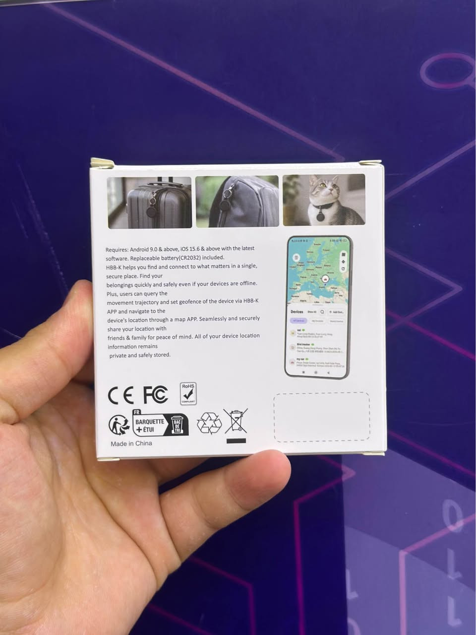 📍 Smart Finder HBB-K | Bluetooth Tracker

🔹 دۆزەرەوەی کلیل، جانتا، جزدان، سەیارە و ماتۆڕ شتە گرنگەکان
🔹 کار دەکات لەگەڵ Android و iPhone
🔹 دۆزینەوەی شوێن لەسەر نەخشە
🔹 Play Sound بۆ دۆزینەوەی خێرا

✔️ گونجاو بۆ بەکارهێنانی ڕۆژانە
✔️ نوێ و بە کوالێتی

💰 نرخ: (٣٣ )بەگەیاندنەوە 
📩 بۆ داواکردن پەیام بنێرە.

#SmartFinder #BluetoothTracker #Android #iPhone السليمانية, العراق


**إذا كنت صاحب هذا الإعلان وتريد حذفه لأي سبب، رجاءا أرسل رسالة إلى الدعم الفني**