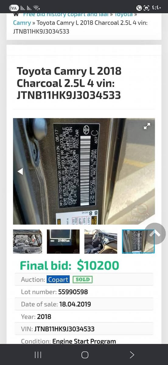 كامري 2018
رقم سليمانيه بأسمي هزه جديده 
سونارها وحادثها مال امريكا بالصور 
سعرها (168 وبيها مجال بسيط)
بغداد حي الجهاد 
***********
