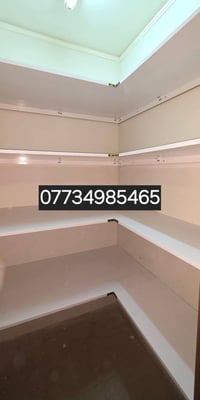 لدينا تنصيب رفوف المخزن ثابت حسب الطلب  لجميع مساحات الشقق  للطلب والا...