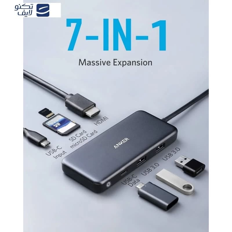Anker A8346 USB-C Hub Premium 7-in-1
أهم المميزات
منفذ شحن USB-C PD: يدعم شحن طاقة ممررة (Pass-Through) تصل إلى 100 واط إدخال (يستهلك المحور 15 واط لتشغيله، ويضخ 85 واط صافية لشحن الحاسوب). تنبيه: هذا المنفذ مخصص للشحن فقط ولا يدعم نقل البيانات أو عرض الفيديو.
منفذ بيانات USB-C: مخصص لنقل الملفات بسرعة تصل إلى 5 جيجابت في الثانية.
منفذا بيانات USB-A 3.0: لدعم الملحقات التقليدية (الفأرة، لوحة المفاتيح، الفلاش ميموري) بسرعة نقل تصل إلى 5 جيجابت في الثانية.
منفذ HDMI: يدعم بث وعرض الفيديو بدقة تصل إلى 4K بمعدل تحديث 30 هرتز.
قارئ بطاقات ذاكرة مزدوج: يشمل فتحة لبطاقات SD القياسية وأخرى لبطاقات microSD، ويدعم سرعة نقل بيانات تصل إلى 104 ميجابايت/ثانية


**إذا كنت صاحب هذا الإعلان وتريد حذفه لأي سبب، رجاءا أرسل رسالة إلى الدعم الفني**
