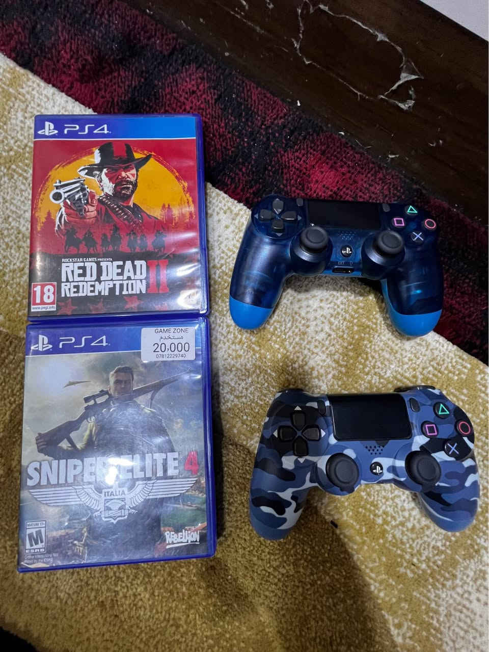 السلام عليكم..
بلي 4 فات ممفتوح الجهاز ذمه اخو الجديد ويا يو بي اس 800 منفذين اصلي ممستعمل قليل كلش ويدات ثنين جدد واقراص ثنين من اقوى الالعاب البلي بي حساب امريكي اونلاين السعر 200 مابي مجال 
العنوان: نجف حي الجامعه 
للاستفسار: *********** النجف, العراق
