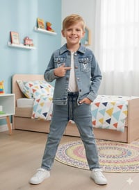 طقم ولادي • ٢-٥ سنة • أزرق وثلجي