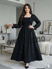 #ترند   الاسود سيد الوان مللك الساحه    فستان فيونكات طويل  👗   ايروبي...