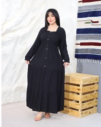 فستان اسود • طويل ناعم • مقاسات L-XXXL