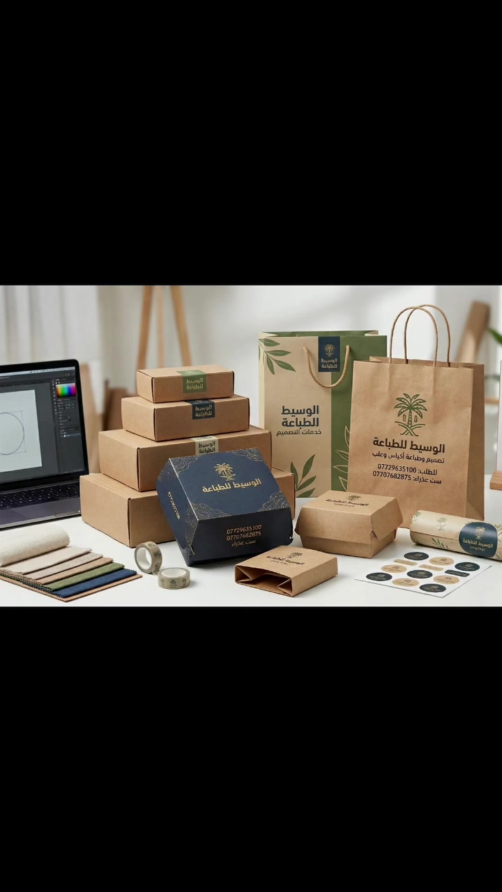 تميز بمنتجاتك.. التغليف هو وجهتك الأولى! 🛍️📦
​هل تملك مشروعاً وتحتاج لتغليف يعكس فخامة عملك؟ نحن نوفر لك حلول التغليف المتكاملة:
✅ أكياس ورقية بمتانة عالية وتصاميم عصرية.
✅ علب كرتون بمختلف القياسات لكل أنواع البضائع والوجبات.
✅ خدمة طباعة الشعار (اللوغو) بأعلى جودة ودقة.
​نحن نجمع بين السعر المنافس والسرعة في التنفيذ لندعم نجاح مشروعك.
​📞 للتواصل والطلب المباشر:
***********
 ست عذراء:
***********
​اجعل علامتك التجارية لا تُنسى!
