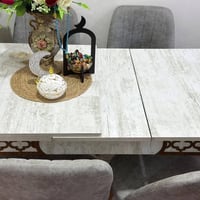 ميز طعام سلايت • ٦ كراسي • خشب نظيف