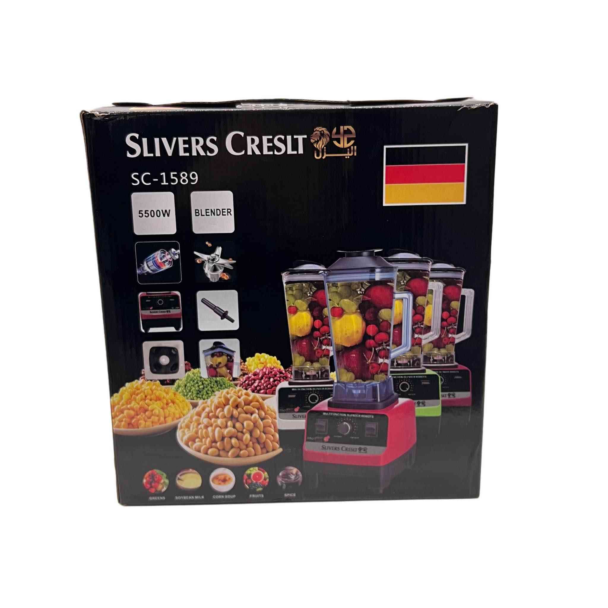 خلاط كهربائي Slivers Creslt متعدد الوظائف موديل SC-1589

خلاط كهربائي قوي ومتعدد الاستخدامات مصمم لأعمال الخلط والطحن اليومية بكفاءة عالية.

• محرك بقدرة 5500 واط مناسب للاستخدام المكثف

• سرعة دوران عالية تصل إلى 32000 دورة/الدقيقة

• تحكم بالسرعة

• شفرات تقطيع من الستانلس ستيل

• جرة كبيرة من البولي كربونيت بسعة 2500 مل

• نظام حماية من زيادة التيار وارتفاع الحرارة

• القدرة الكهربائية: 5500W

• السرعة: 32000 RPM

• سعة الجرة المقننة: 2.5 لتر

• الجهد الكهربائي: 220V ~ 50Hz

محتويات العلبة

• جهاز الخلاط (القاعدة الكهربائية)
• جرة خلط بسعة 2.5 لتر
• غطاء الجرة
السعر ٣٠ وتوصيل مجاني الماني اصلي بغداد, العراق


**إذا كنت صاحب هذا الإعلان وتريد حذفه لأي سبب، رجاءا أرسل رسالة إلى الدعم الفني**