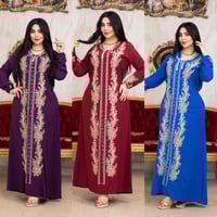 دشداشة نسائية • تطريز ستراس • مقاس لحد ٨٥كغ