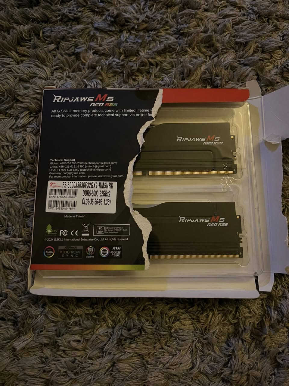 RIPJAWS M5 NEO-RGB RAM 850 الف
رامات سعه 64GB

جيل DDR5

CL36

6000Mhz

مفتوحة فقط كارتونه


**إذا كنت صاحب هذا الإعلان وتريد حذفه لأي سبب، رجاءا أرسل رسالة إلى الدعم الفني**
