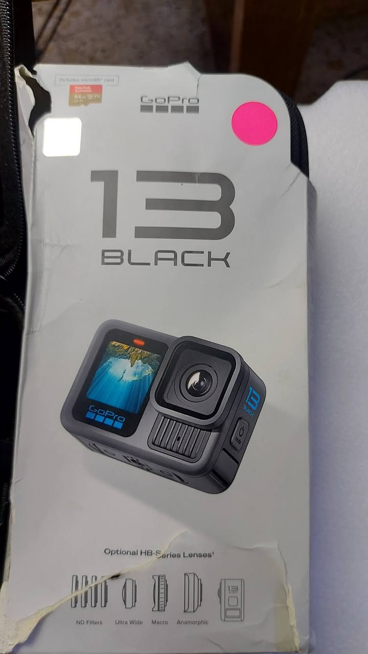 ✅️كامره كوبرو  13   GOPRO 13 HERO BLACK 

🎈كامره نظيفه جدا اصور 5k 240 fps  وبيه كل العدد ورام 64G 
شكو اكسسوار ستاند عده مالسباحه وغوص اي شي بالك  موجود وياه وبطاريات ٢ عدد 
رايده ب 500الف  قفل 
♦️رقمي *********** مكاني البياع
