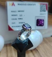 خاتم من الجمشت الافريقي الطبيعي صياغة يدوية ثقيلة فضة عيار ٩٢٥ يوجد تو...