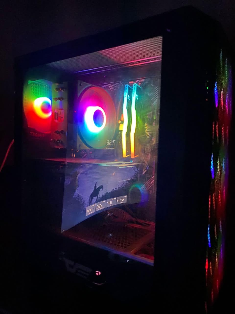 السلام عليكم

تجميعة للبيع بعدها بالضمان من العالمية
نضيفه واستخدام قليل سبب البيع عدم التفرغ

المعالج ryzen 5 5500
كرت الشاشة asus 4060 8GB
المذربورد asus prime b450M-A ll
الرامات T-Force Delta 8GB DDR4 2x8 3600
SSD Lexar 1TB Gen3
بورسبلاي Gamdias 650W 
المبرد Deepcool AG 400
الكيس Darkflash DK351

مع شاشة سامسونج اوديسي G5 كريف
144hz 1ms 

مع يوبي اس 1500

مع جوستك كيم سير
مع سماعه محيطيه وماوس لوجتك وكيبورد

السعر مليون و300 كاملة 

مكاني بغداد 
***********
