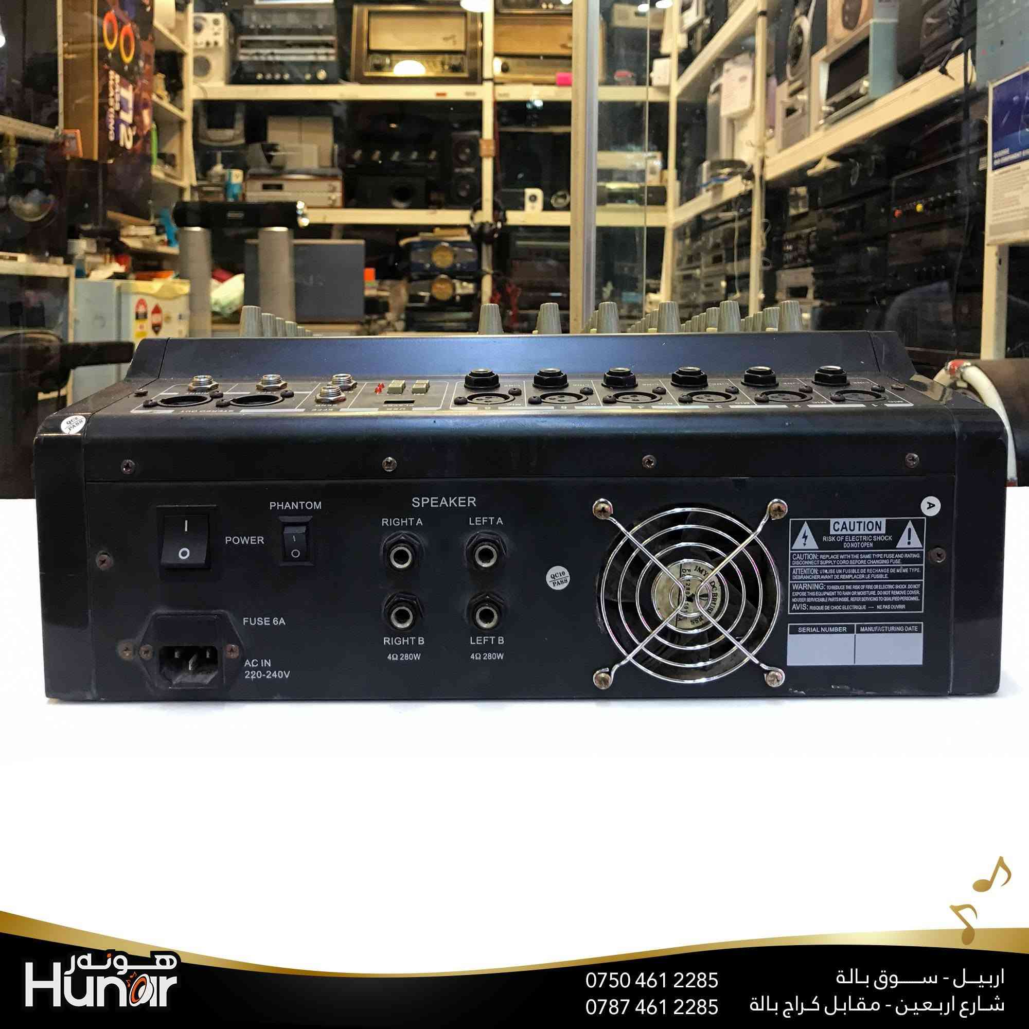 MAX P6 POWER 280 Watts  6 CHANNEL POWERED MIXER
( کوردی • عربي )

🟢توصيل موجود الي جميع المحافضات
🟡گەياندن هەیە بۆ هەموو شوێنێک

🟠مــعـرض هــونـەر
🔸للـصوتــیات(امبلیفایر• سماعة• رادیو• انتیك• مایكروفون)
🔸عــنـوان• اربیل سوق بالة • شارع اربعین
🔸مـوبایـل• ***********
                   ***********

🔵پـێـشانـگای هــونـەر
🔹بۆ ئامێری دەنگی و کارەبایی(ئیمپلیفایر• سەماعە• ڕادیۆ• مایکرۆفۆن)
🔹ناونیـشان• هەولیر • بازاری لەنگەی ٤۰م
🔹مـــۆبـایـل• 
***********
***********

•••••••••••••••••••••••••••••••••••••••••••••••••••
#iraq #kurdistan #duhok #zaxo #hawler #karbala #slemani #erbil #baghdad #kurd #kurdish #akre  #karkuk #kuwait #najaf
#amplifier #audio #subwoofer #sound #music #audiophile #bass #stereo #amplifiers #speaker #soundsystem #speakers
#اربيل #العراق #بغداد

